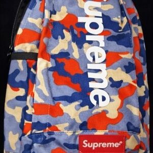 Supreme Multicolor Camo Backpack - Red, Blue, Tan
